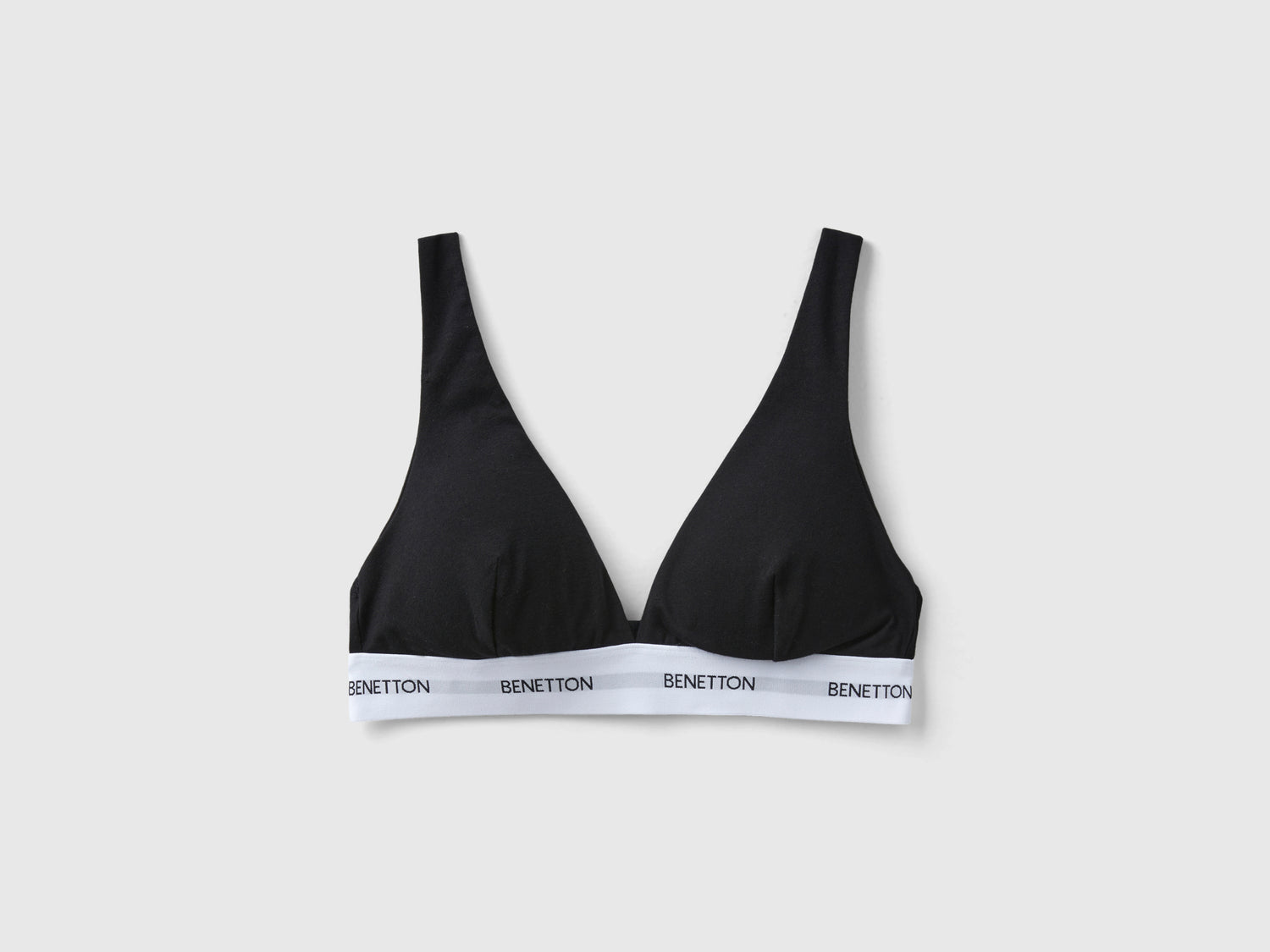 Reggiseno a triangolo in cotone bio da donna nero | Benetton Outlet