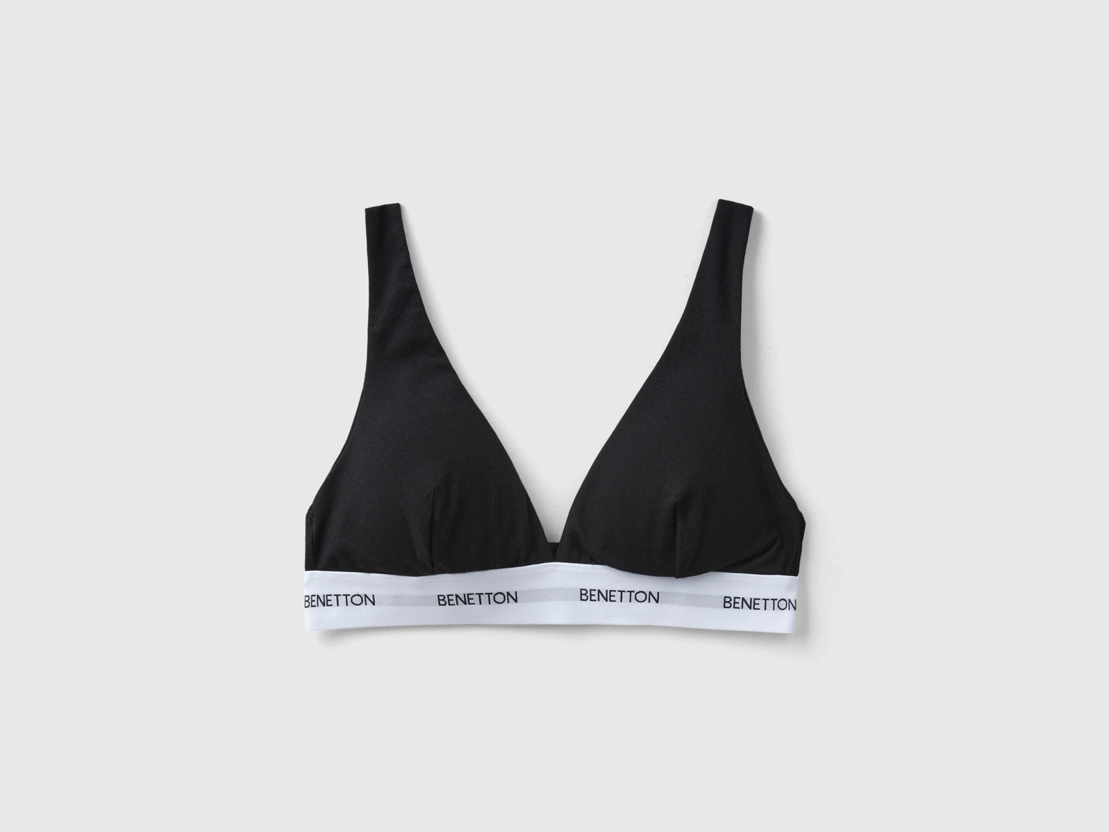 Reggiseno a triangolo in cotone bio da donna nero | Benetton Outlet