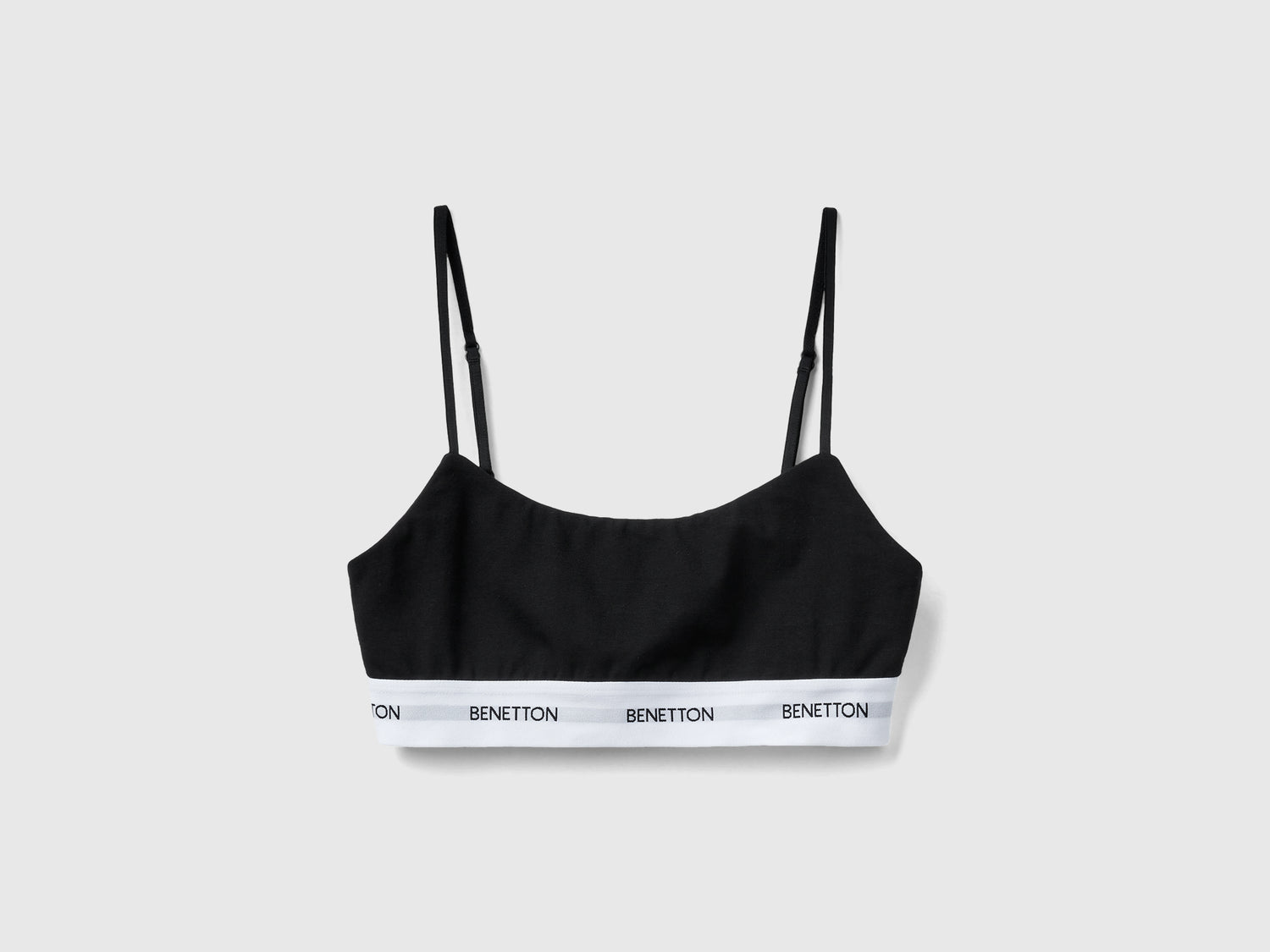 Reggiseno a top in cotone bio da donna nero | Benetton Outlet