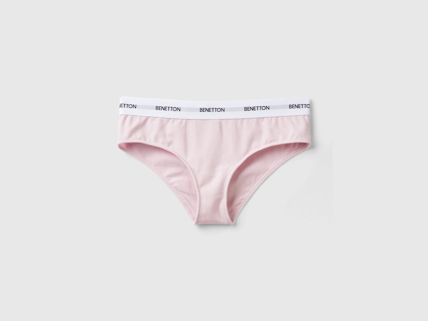 Slip fianco alto in cotone bio da donna rosa tenue | Benetton Outlet
