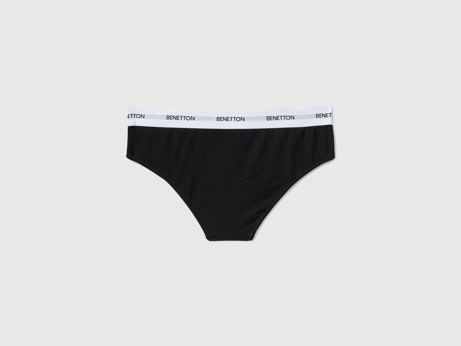 Slip fianco alto in cotone bio da donna nero 2 | Benetton Outlet