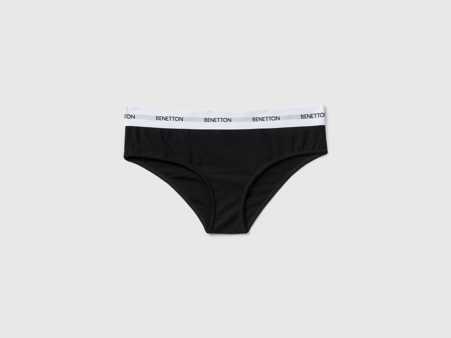 Slip fianco alto in cotone bio da donna nero | Benetton Outlet