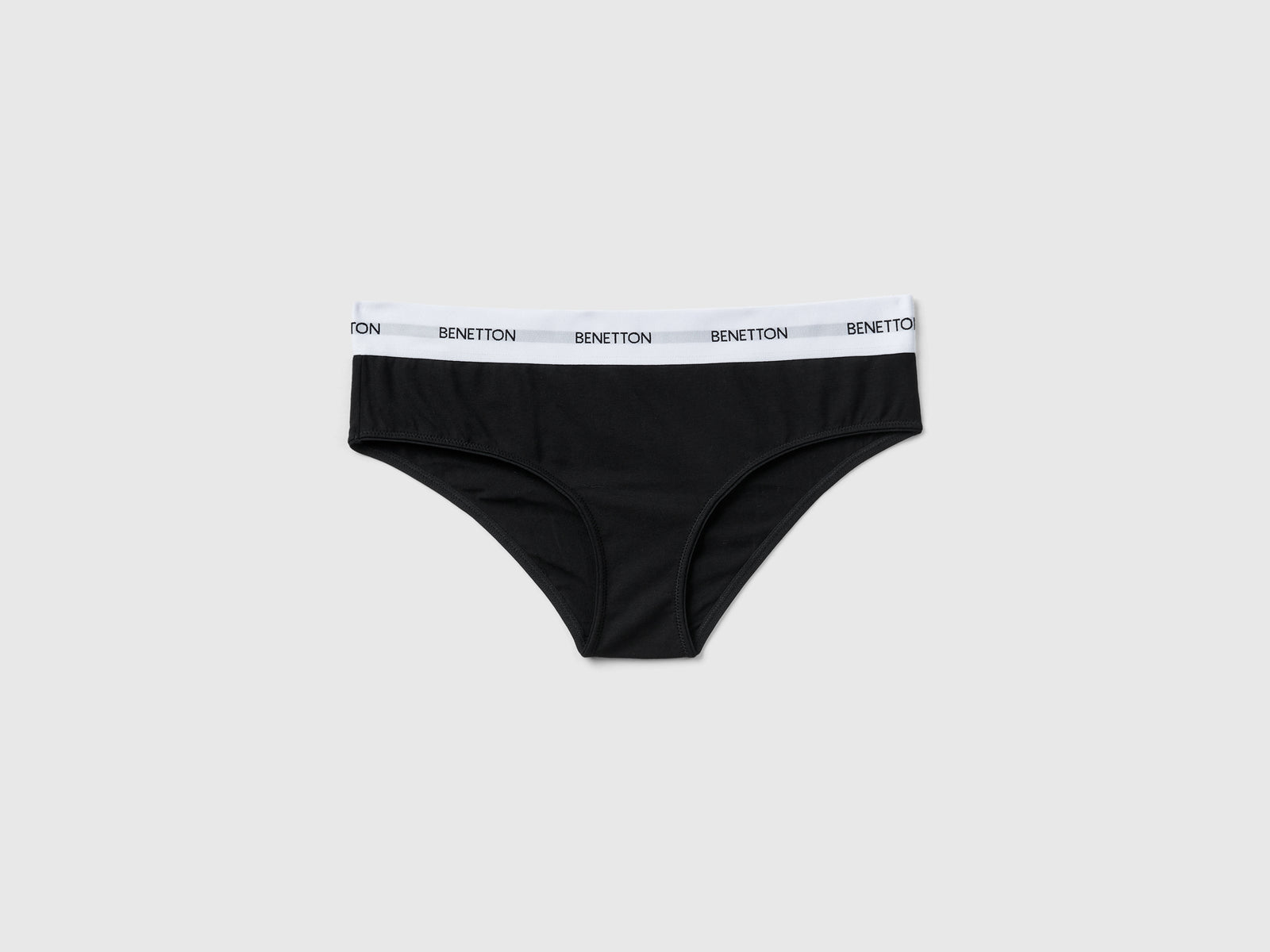 Slip fianco alto in cotone bio da donna nero | Benetton Outlet