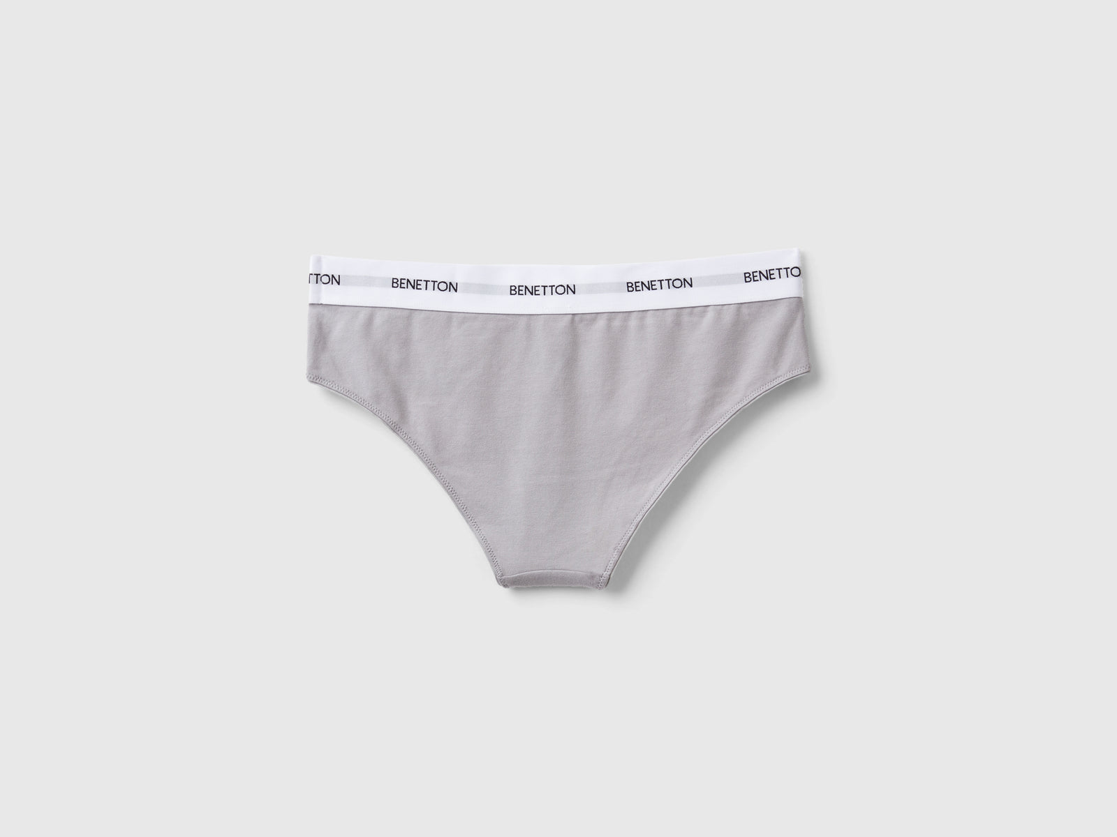 Slip fianco alto in cotone bio da donna grigio chiaro 2 | Benetton Outlet