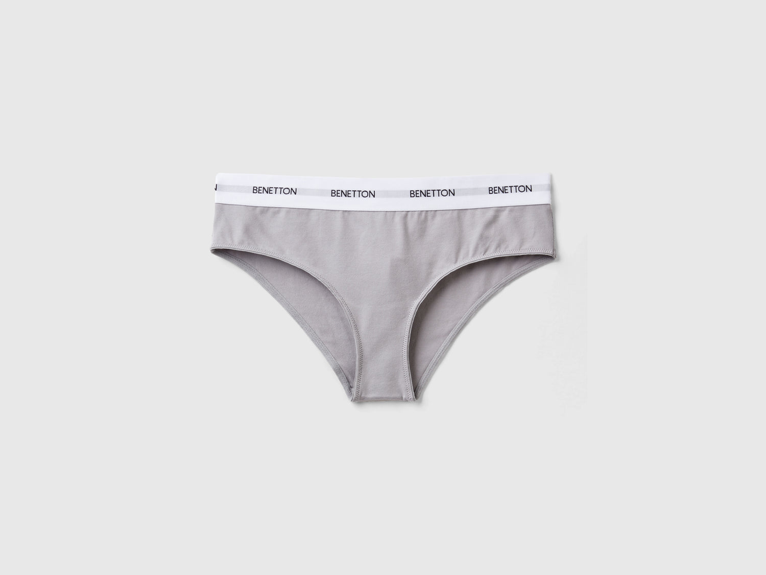 Slip fianco alto in cotone bio da donna grigio chiaro | Benetton Outlet