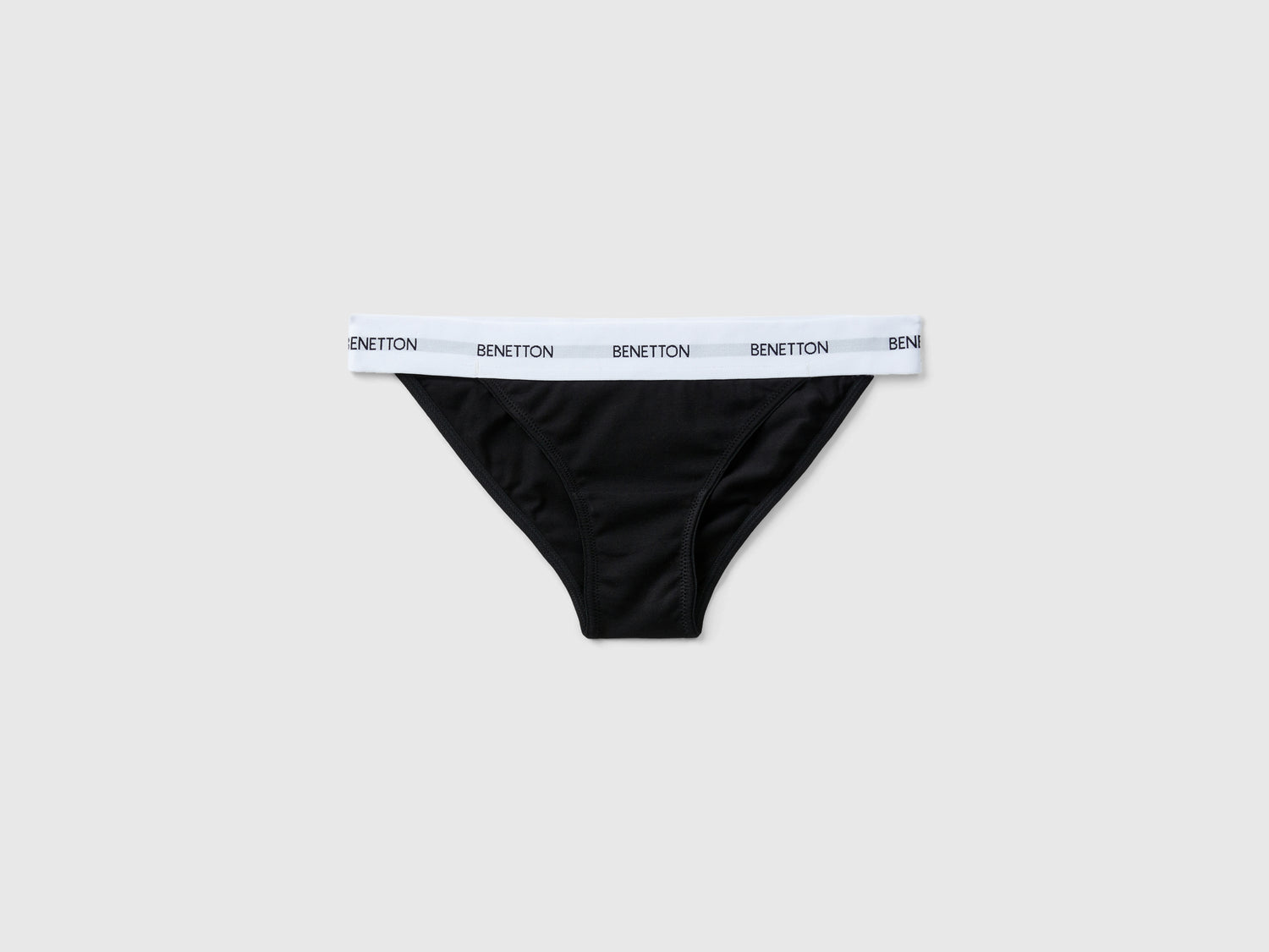 Slip fianco basso in cotone bio da donna nero | Benetton Outlet