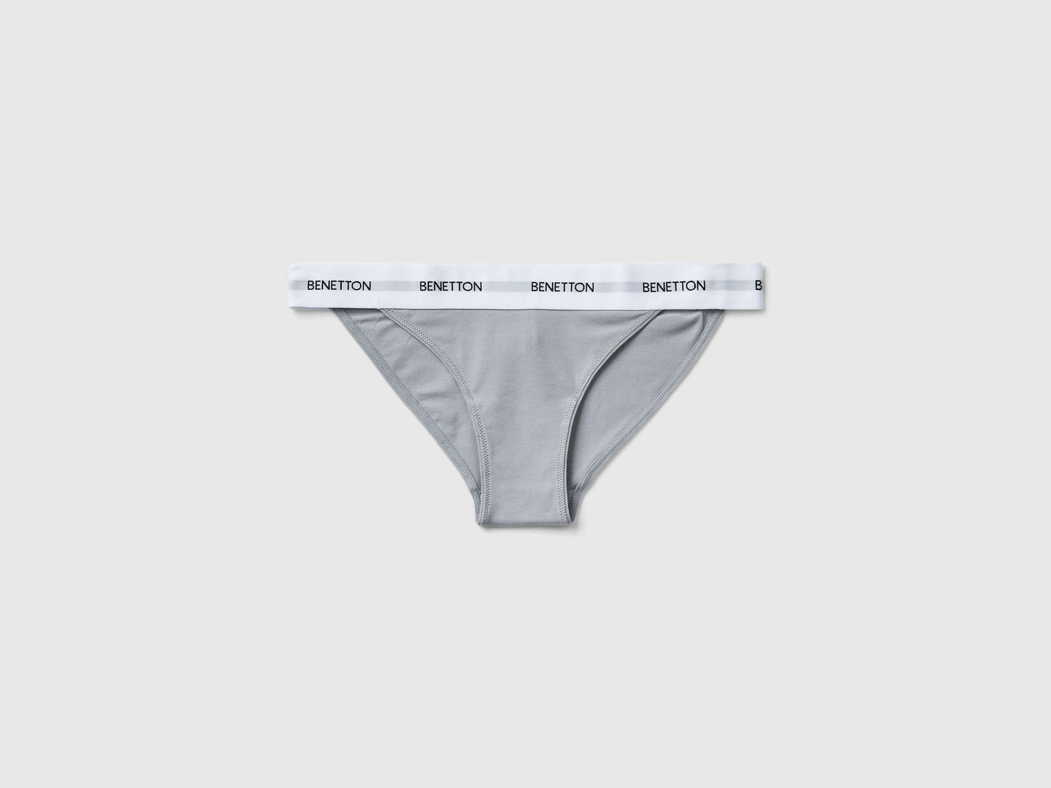 Slip fianco basso in cotone bio da donna grigio chiaro | Benetton Outlet
