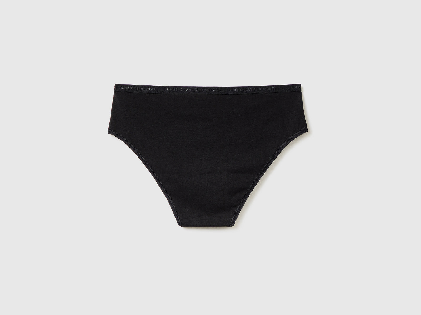 Slip fianco alto in cotone bio stretch da donna nero 2 | Benetton Outlet