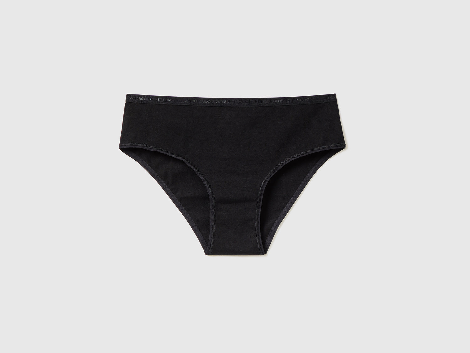 Slip fianco alto in cotone bio stretch da donna nero | Benetton Outlet