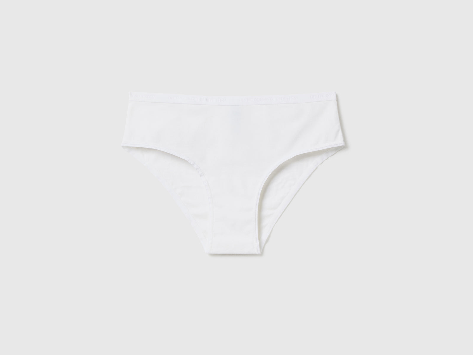 Slip fianco alto in cotone bio stretch da donna bianco | Benetton Outlet