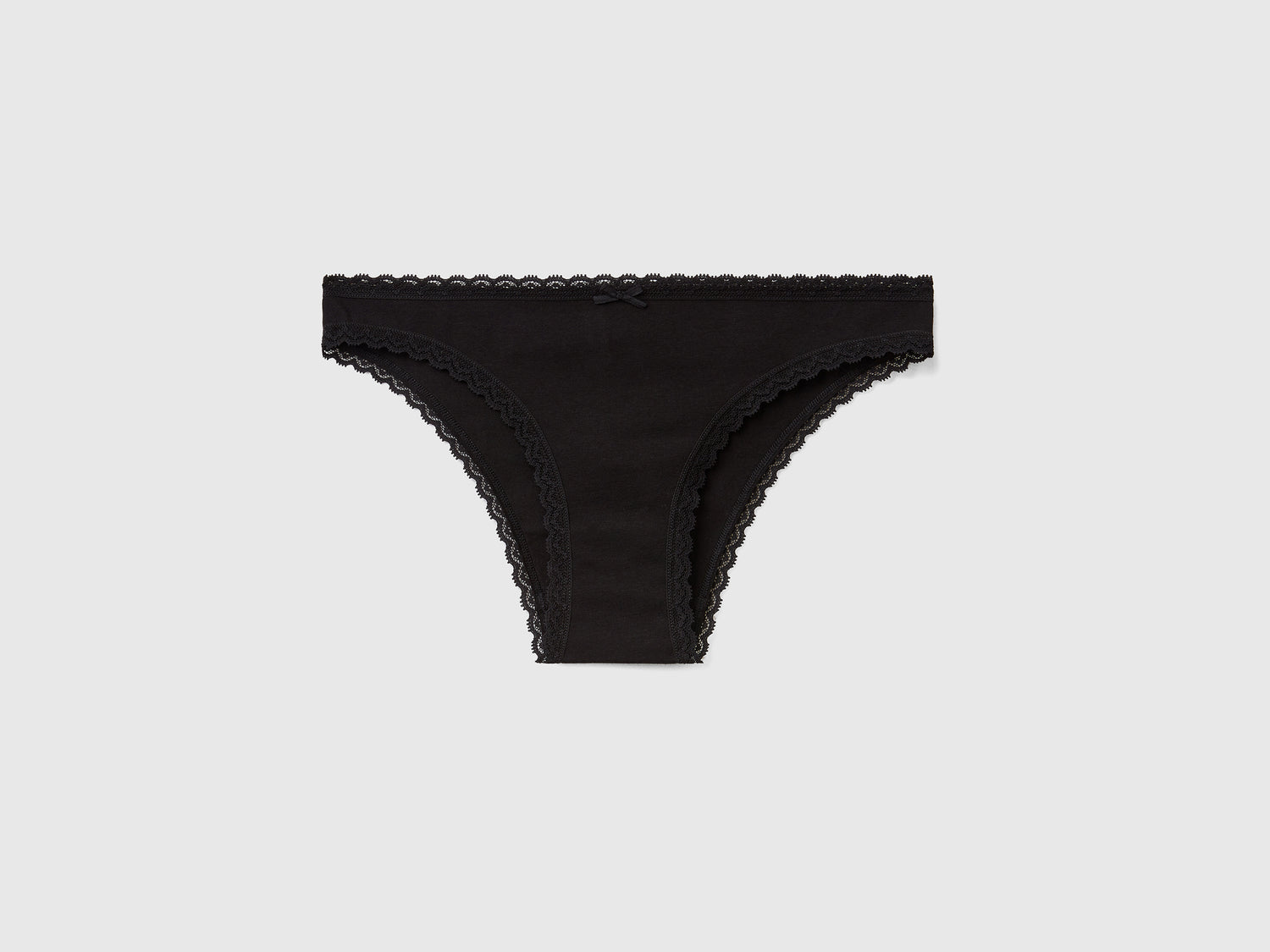 Slip a vita bassa in cotone bio stretch da donna nero | Benetton Outlet