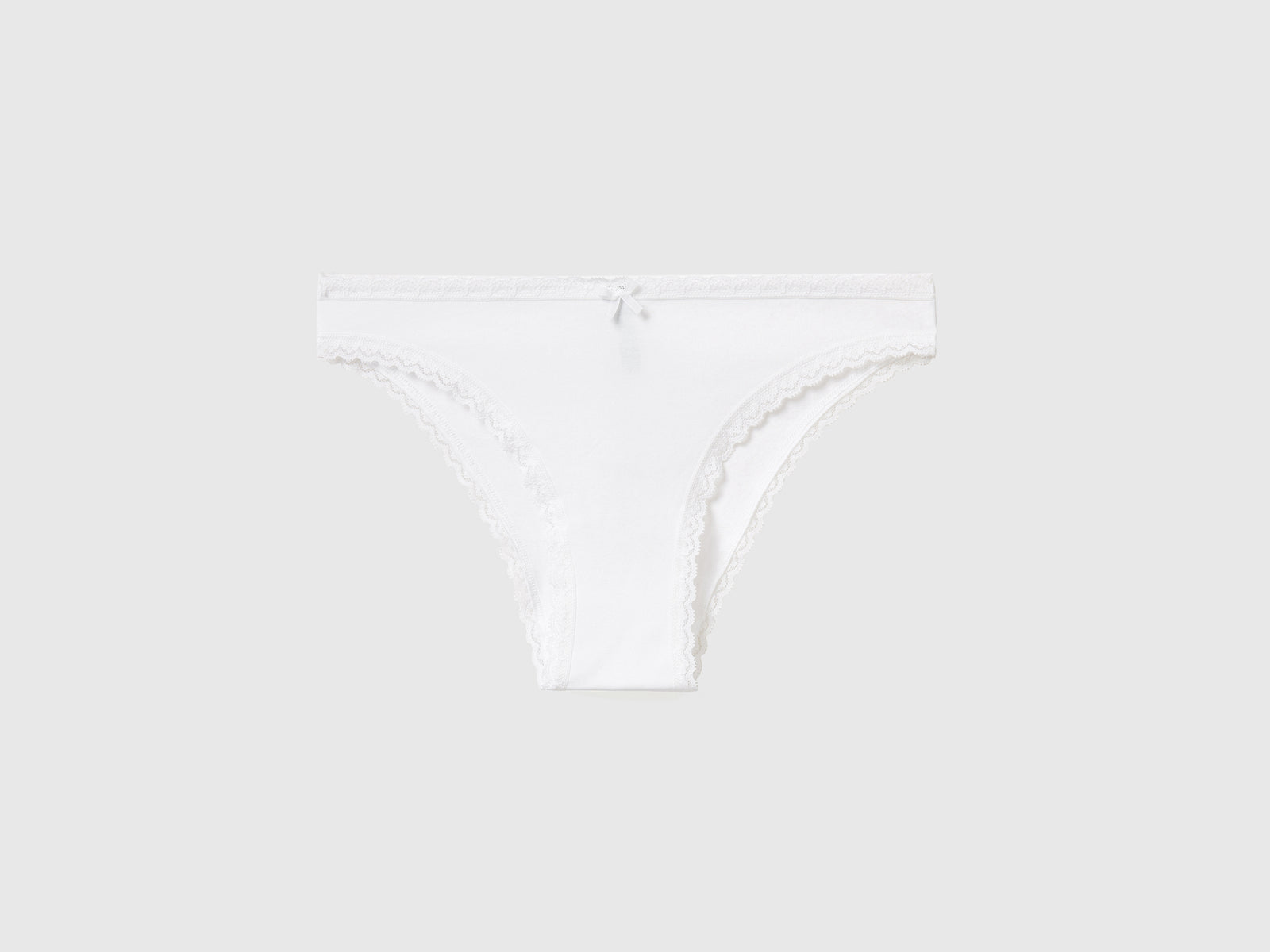 Slip a vita bassa in cotone bio stretch da donna bianco | Benetton Outlet