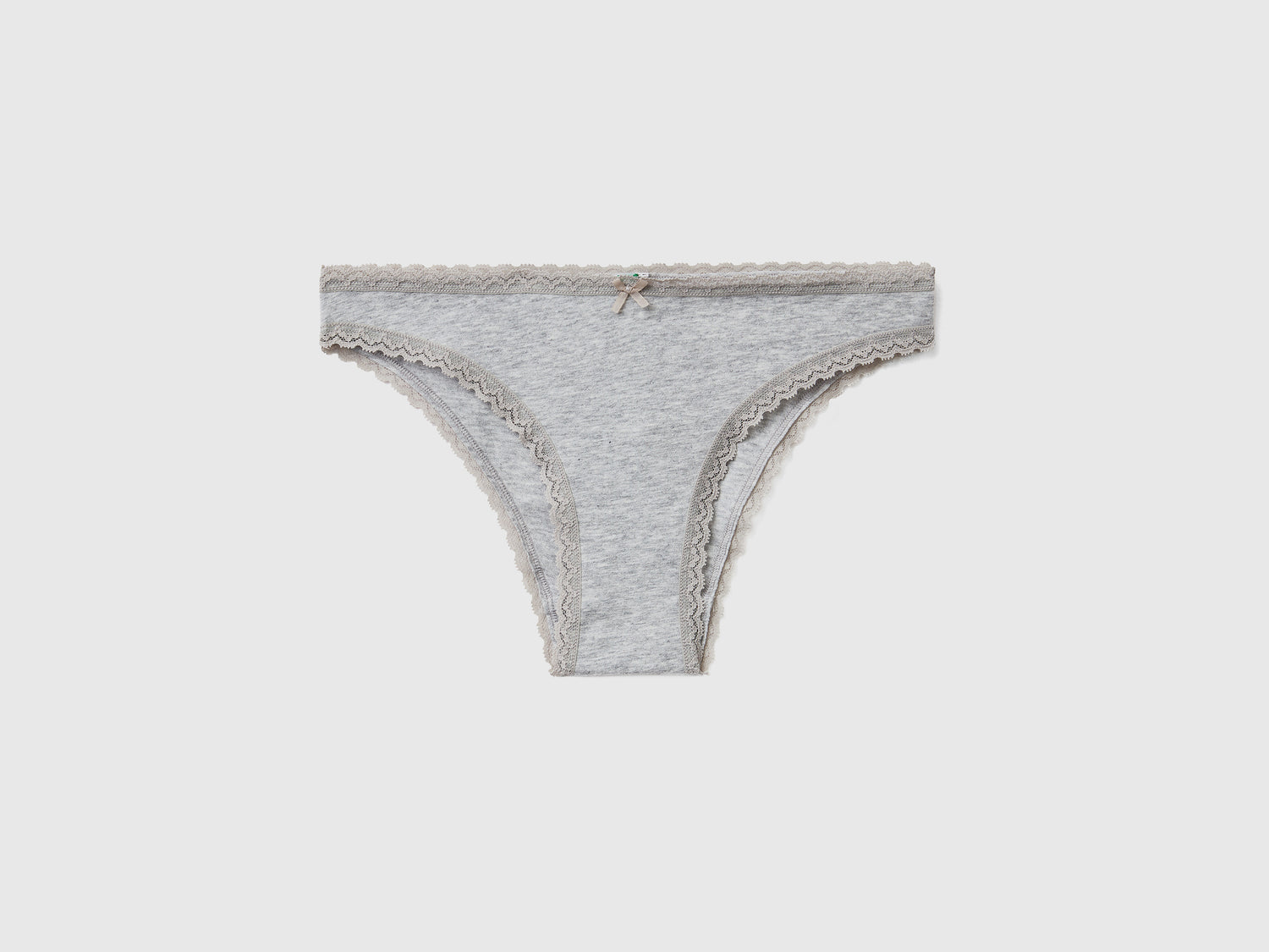 Slip a vita bassa in cotone bio stretch da donna grigio chiaro | Benetton Outlet