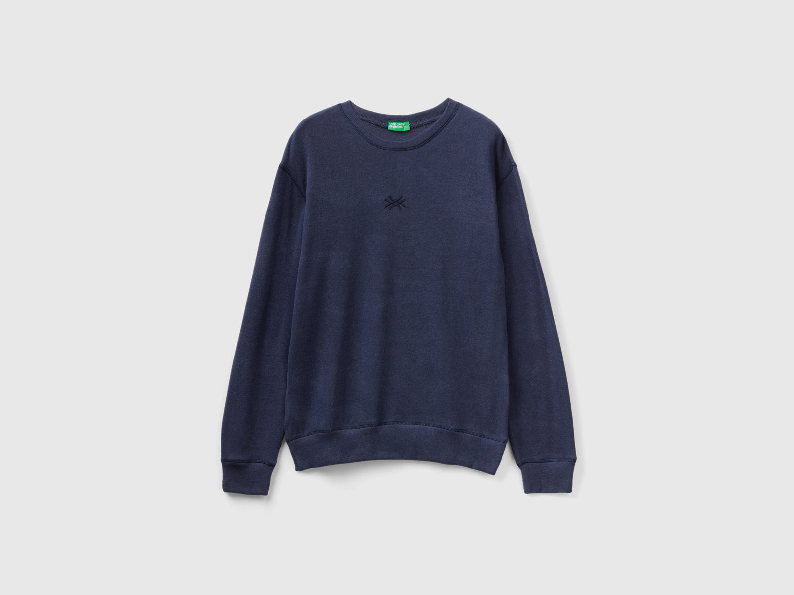 Suéter cálido de mezcla de algodón elástico da uomo blu scuro | Benetton Outlet