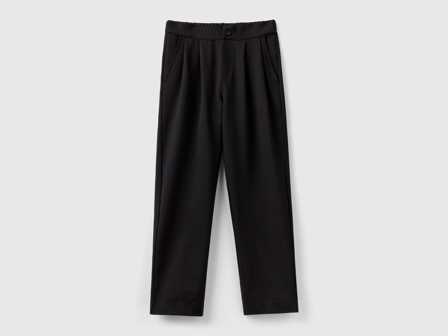 Pantaloni in misto viscosa stretch da donna nero | Benetton Outlet