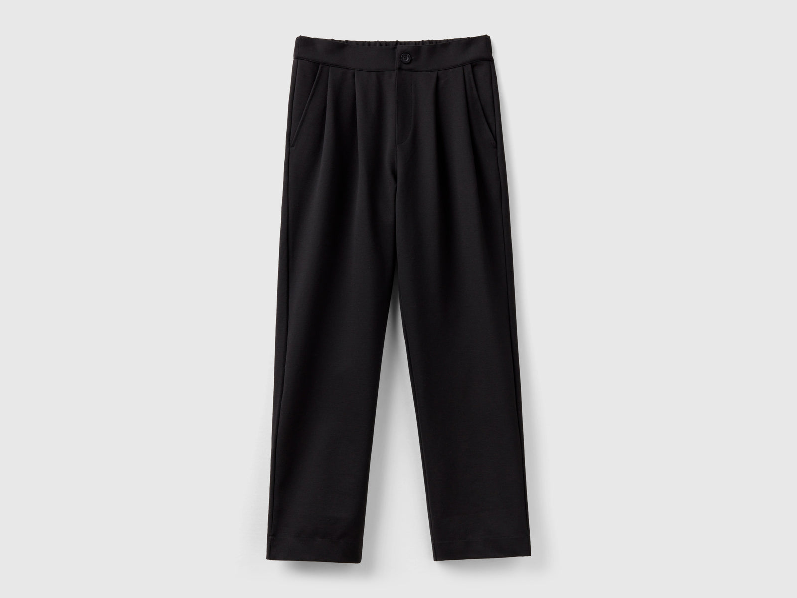 Pantaloni in misto viscosa stretch da donna nero | Benetton Outlet
