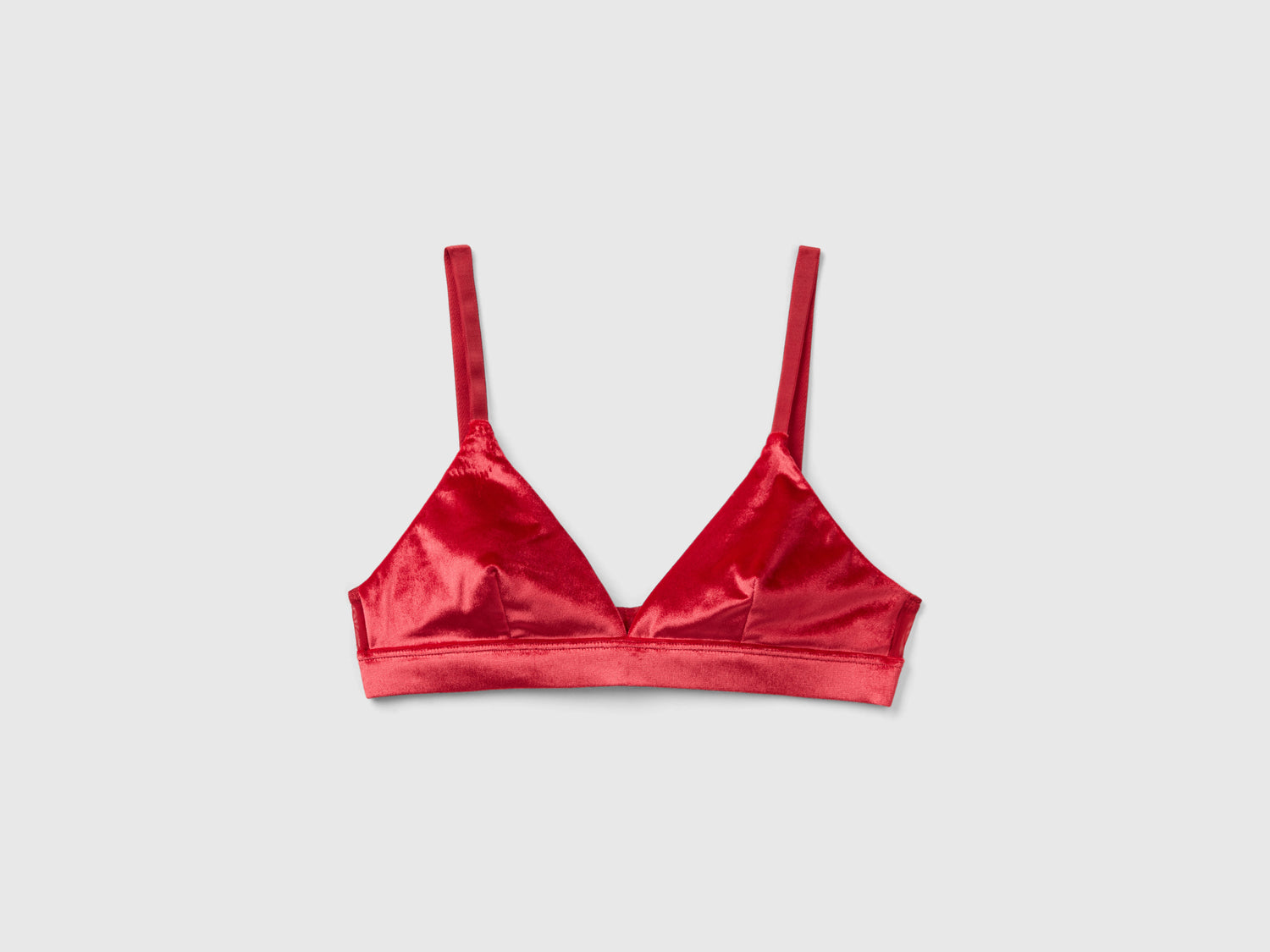 Reggiseno a triangolo in velour da donna rosso | Benetton Outlet