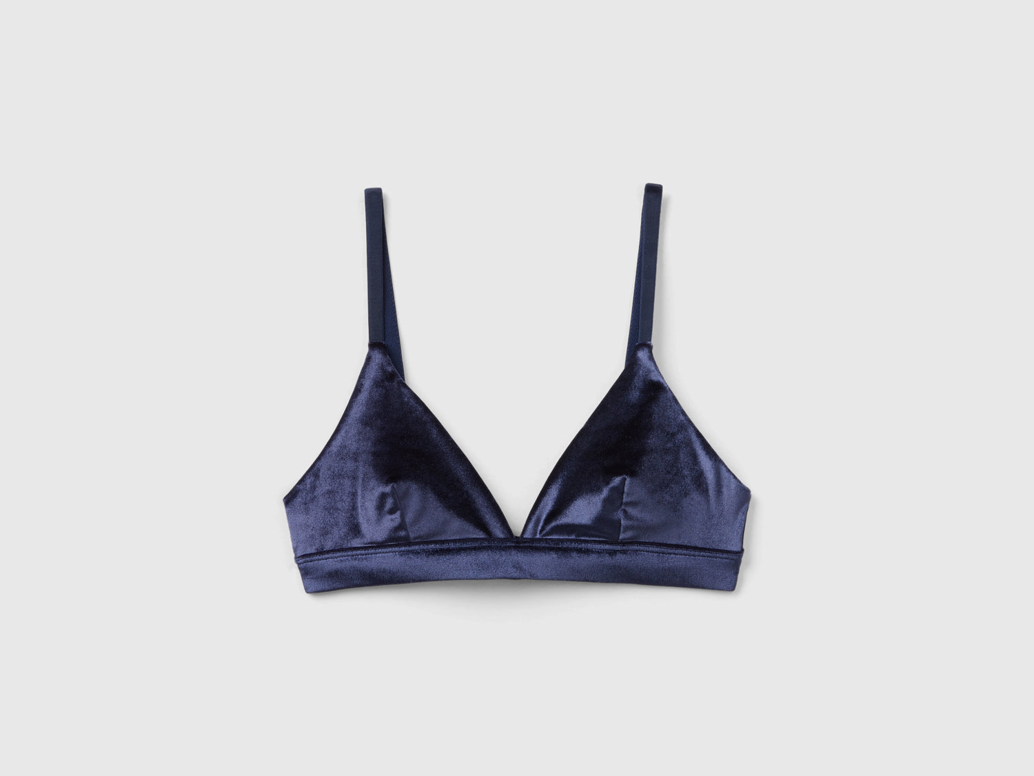 Reggiseno a triangolo in velour da donna blu scuro | Benetton Outlet