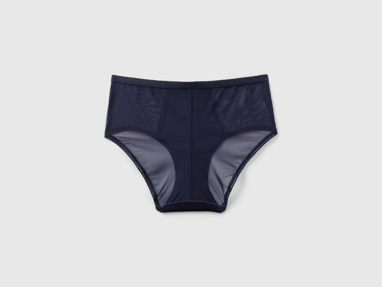 Slip fianco alto in velour da donna blu scuro 2 | Benetton Outlet