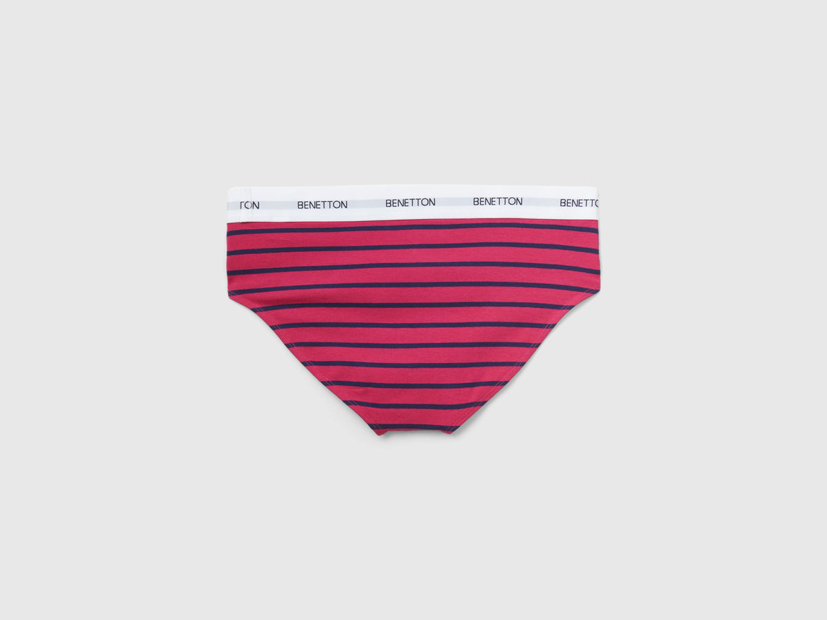 Slip a righe in cotone bio stretch
