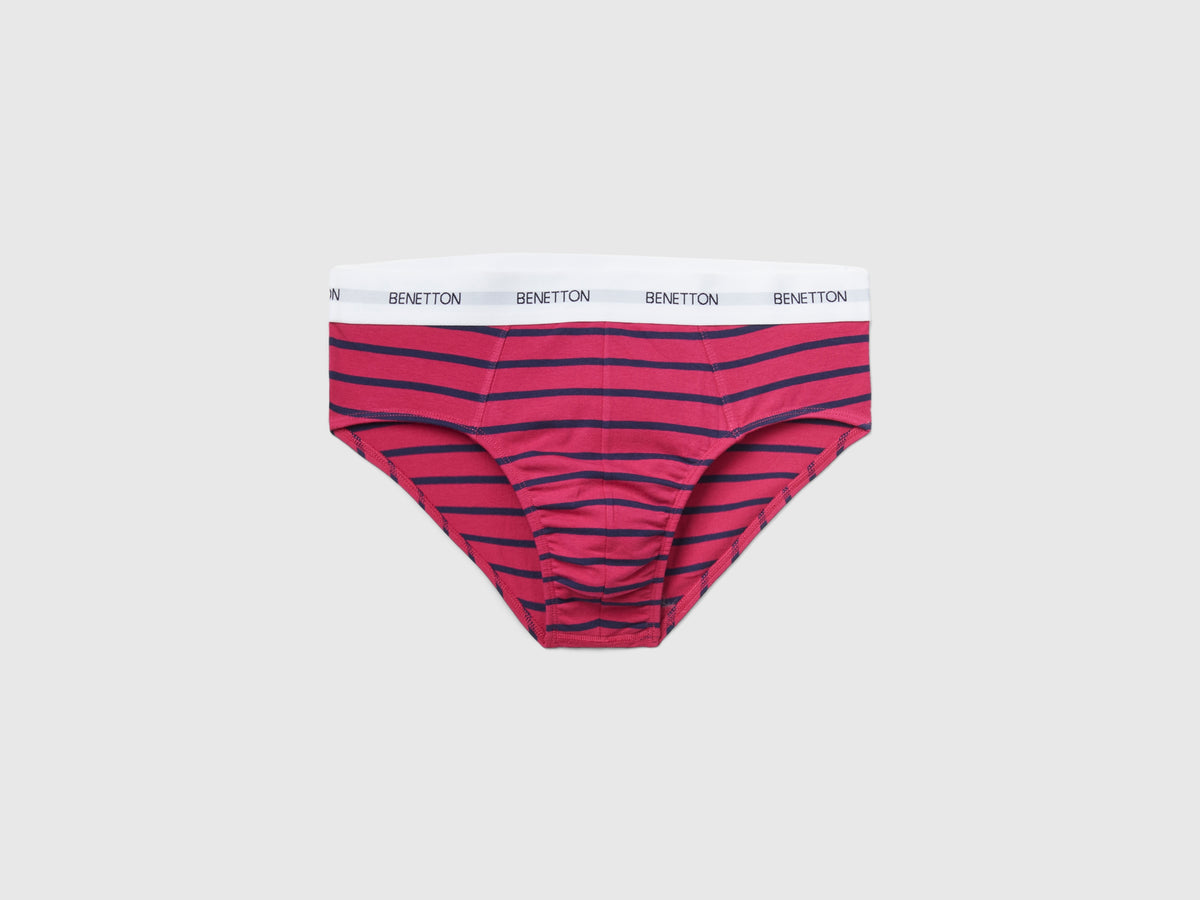 Slip a righe in cotone bio stretch
