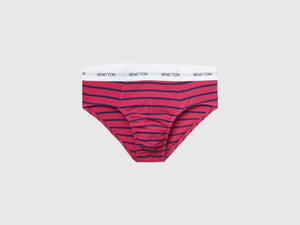 Slip a righe in cotone bio stretch