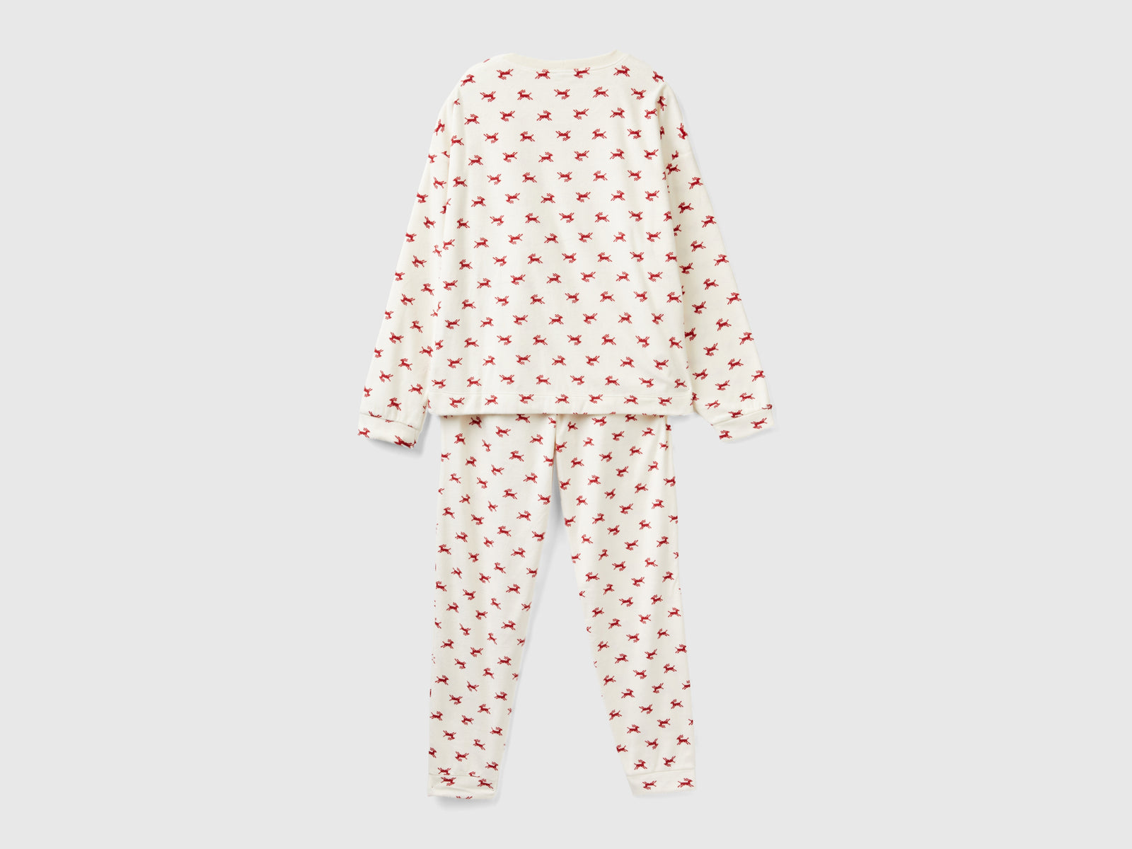 Pigiama renne in ciniglia da donna bianco panna 2 | Benetton Outlet