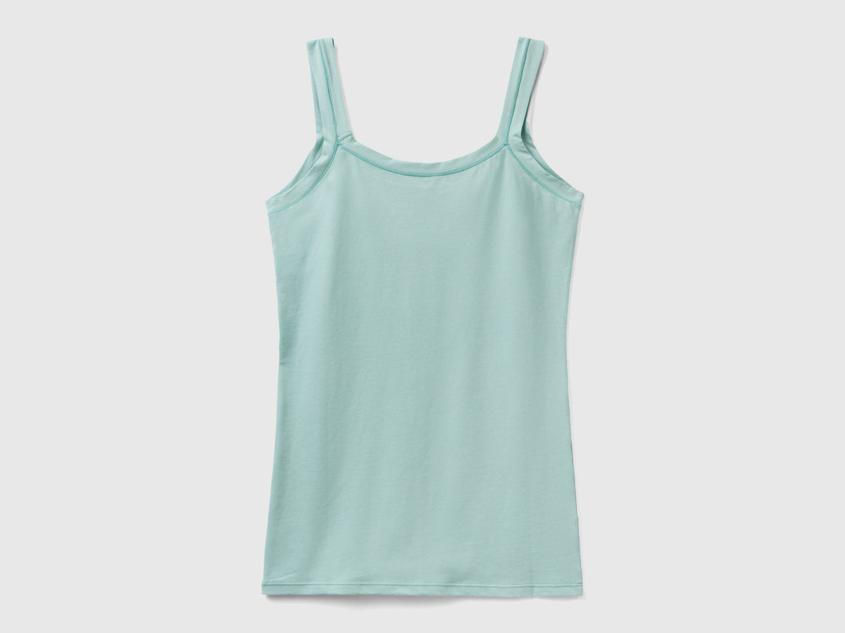 Camiseta sin mangas de algodón orgánico súper elástica