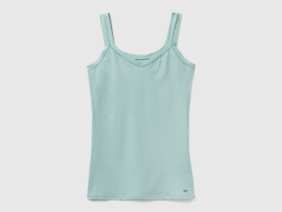 Camiseta sin mangas de algodón orgánico súper elástica