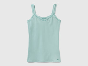 Camiseta sin mangas de algodón orgánico súper elástica