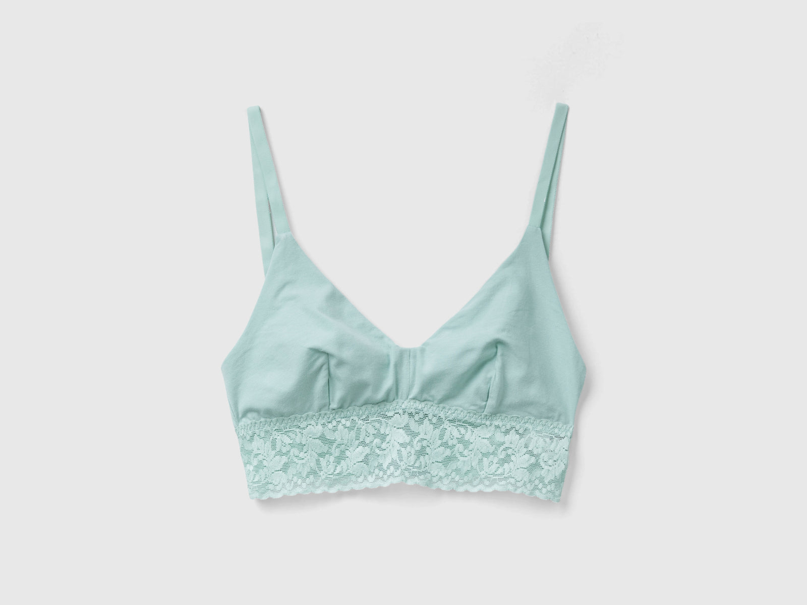 Bralette de algodón orgánico súper elástico da donna verde acqua | Benetton Outlet