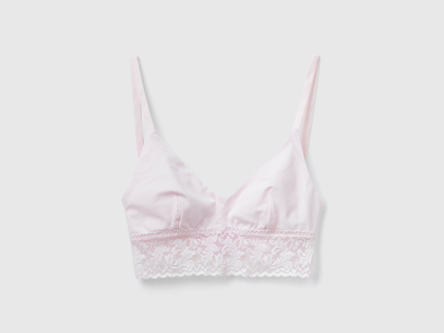 Bralette de algodón orgánico súper elástico da donna rosa tenue | Benetton Outlet