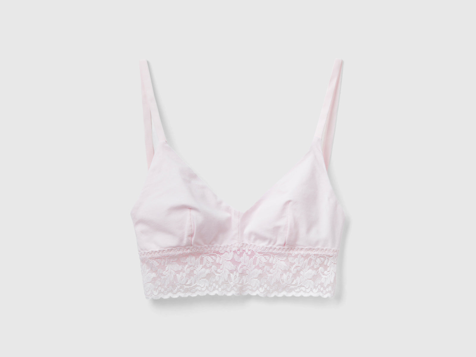 Bralette in cotone bio super stretch da donna rosa tenue | Benetton Outlet