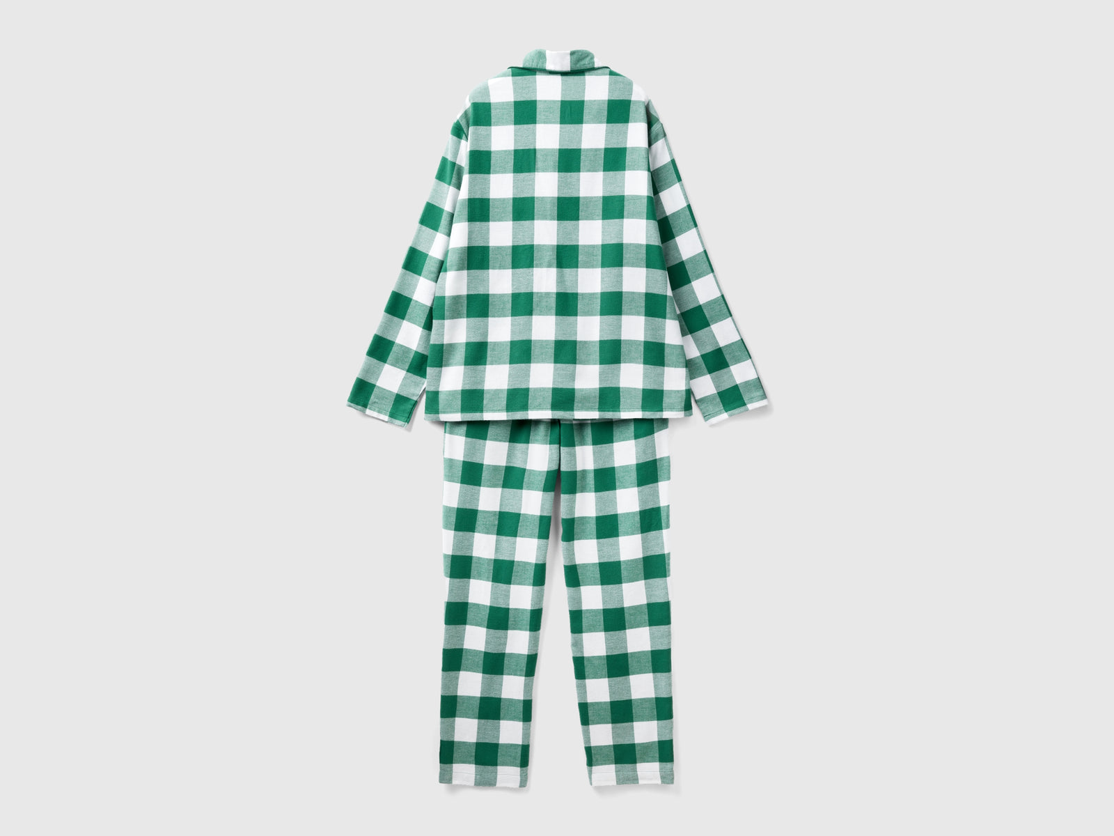 Pigiama a quadri in flanella da uomo verde 2 | Benetton Outlet