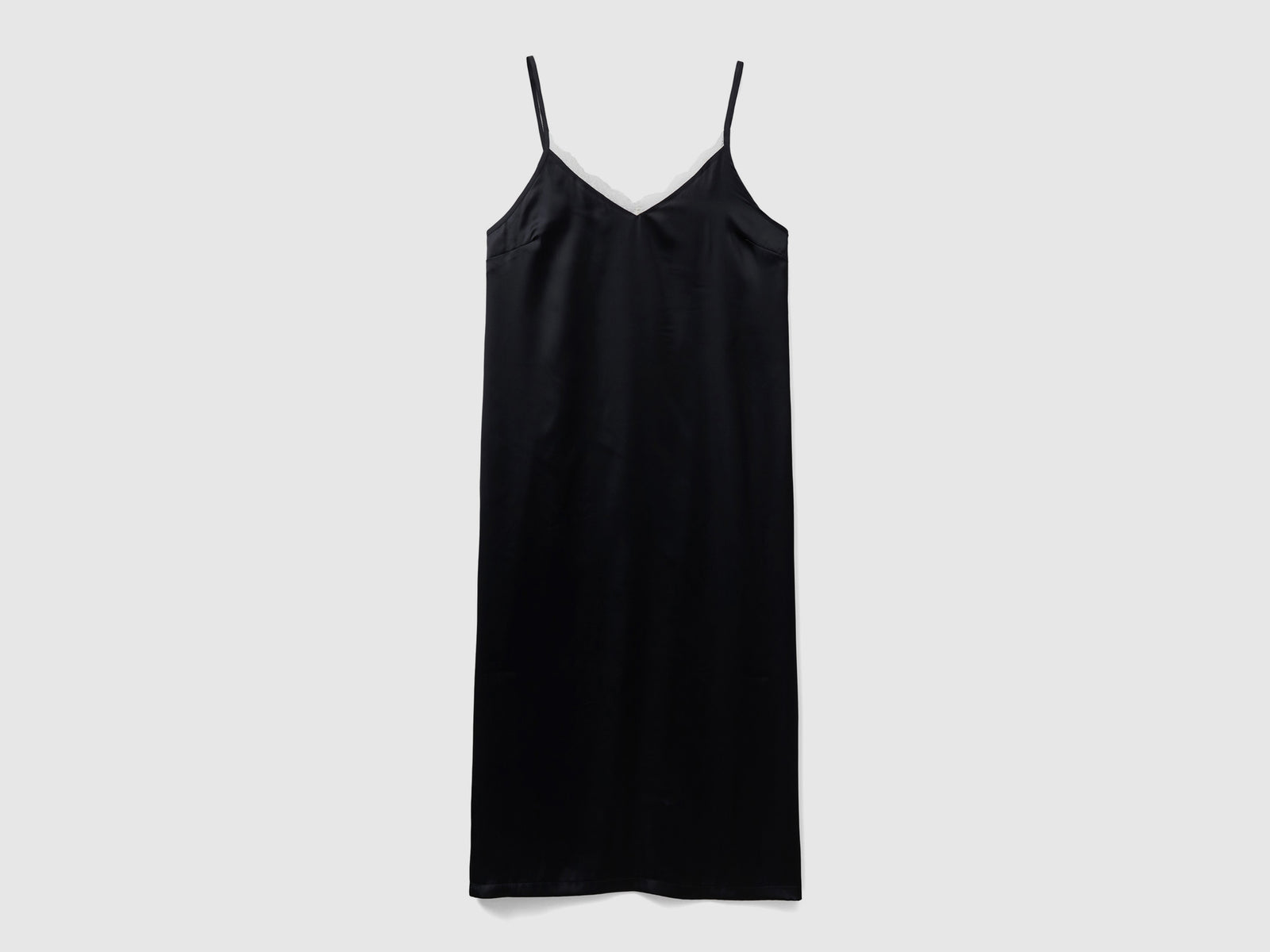 Combinación de satén da donna nero | Benetton Outlet