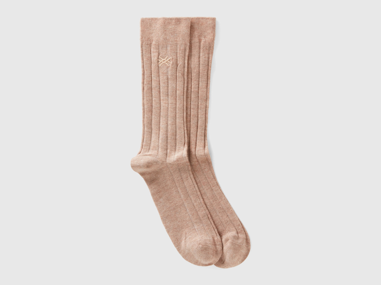 Calcetines largos de mezcla de cachemira da uomo beige | Benetton Outlet