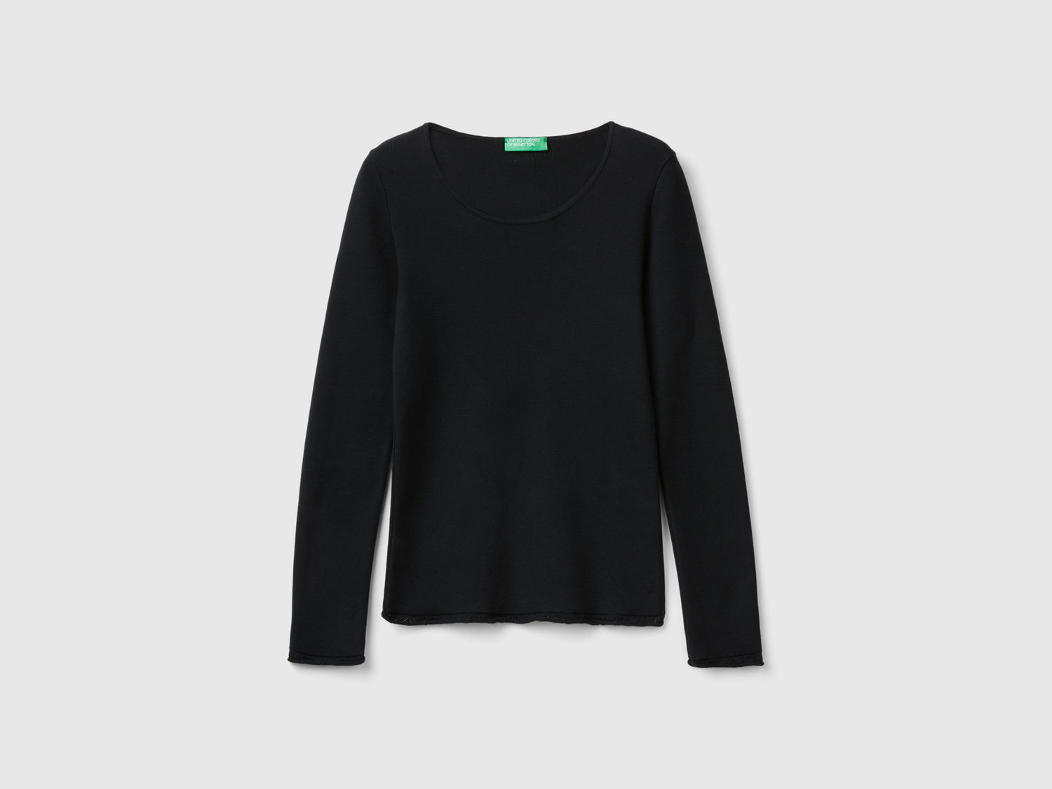T-shirt in maglia da donna nero | Benetton Outlet