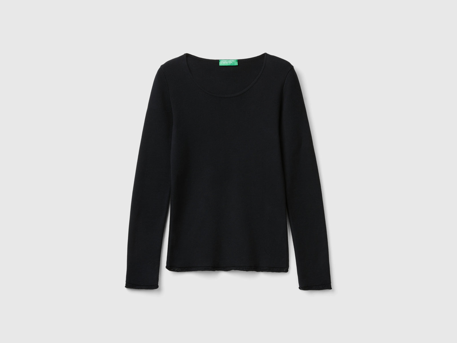T-shirt in maglia da donna nero | Benetton Outlet
