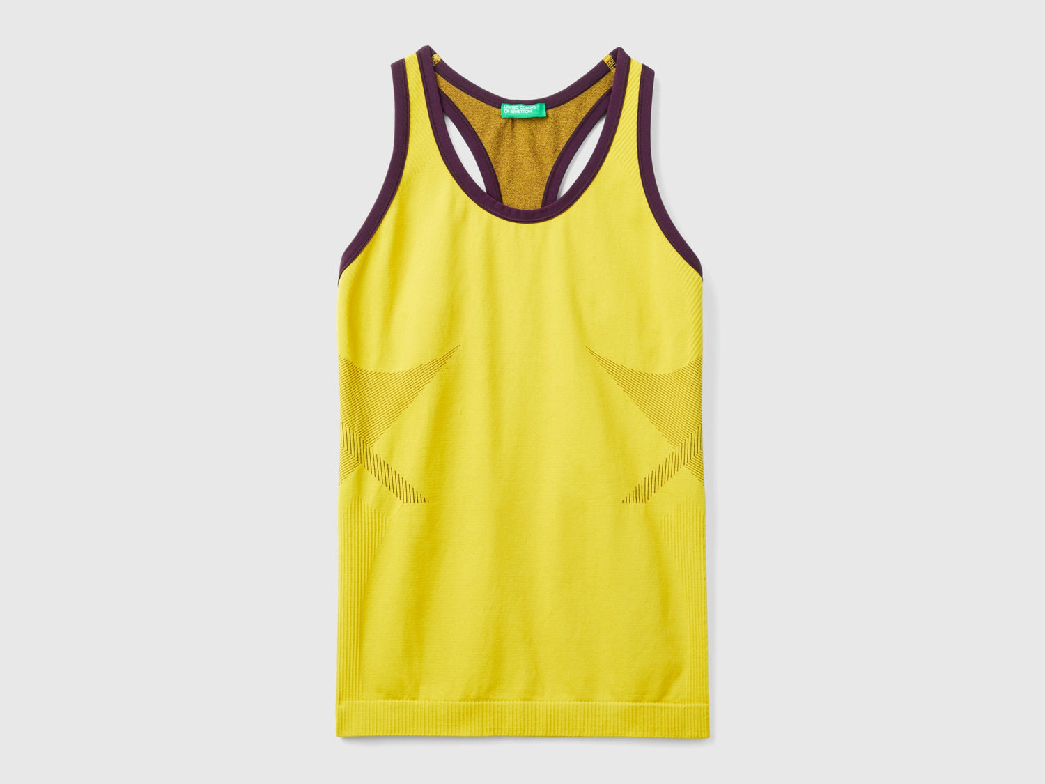 Canotta sportiva senza cuciture da donna giallo | Benetton Outlet