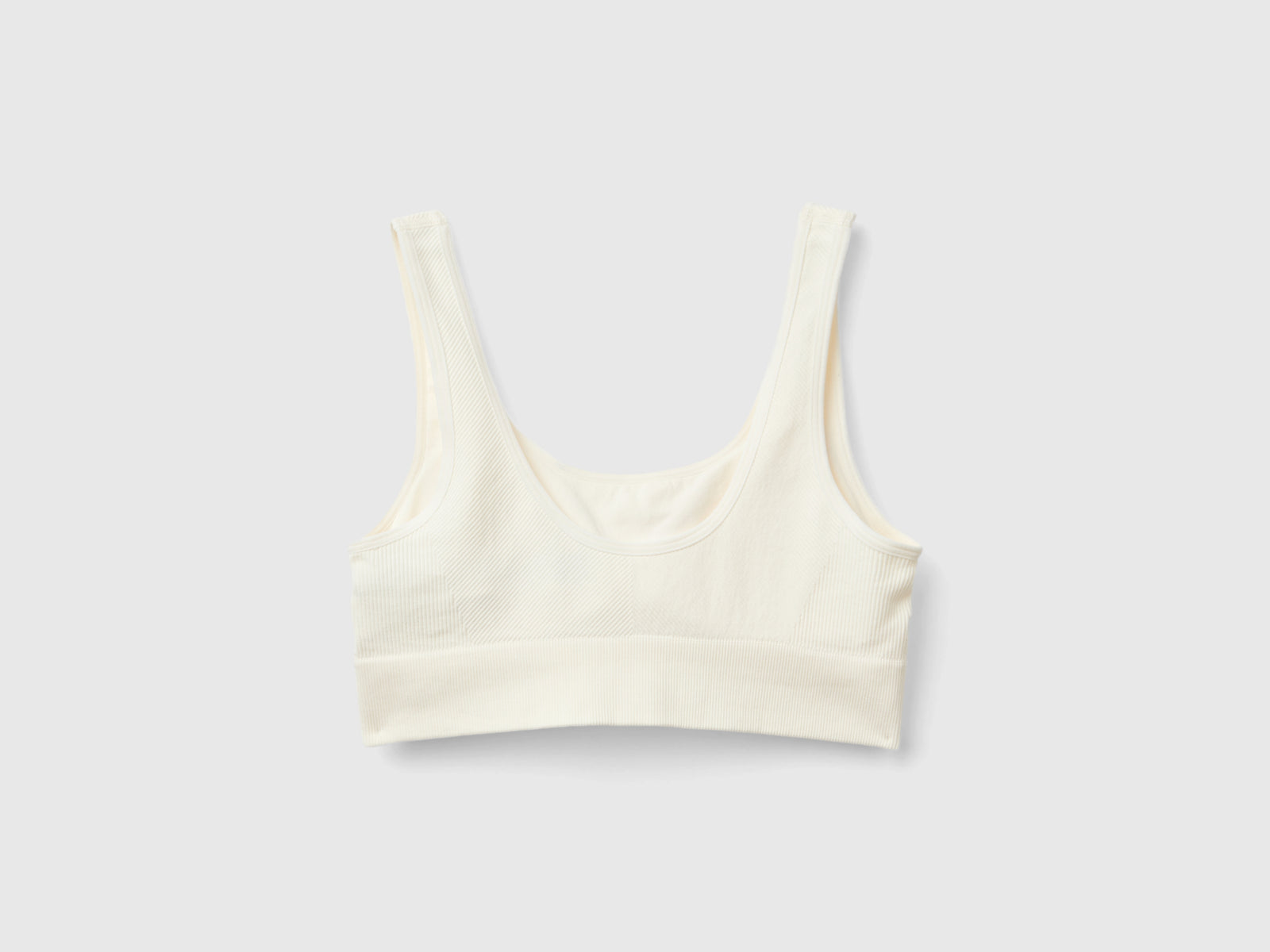 Sujetador de mezcla de nailon reciclado da donna bianco panna 2 | Benetton Outlet