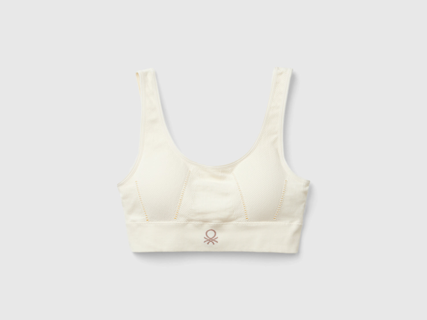 Sujetador de mezcla de nailon reciclado da donna bianco panna | Benetton Outlet