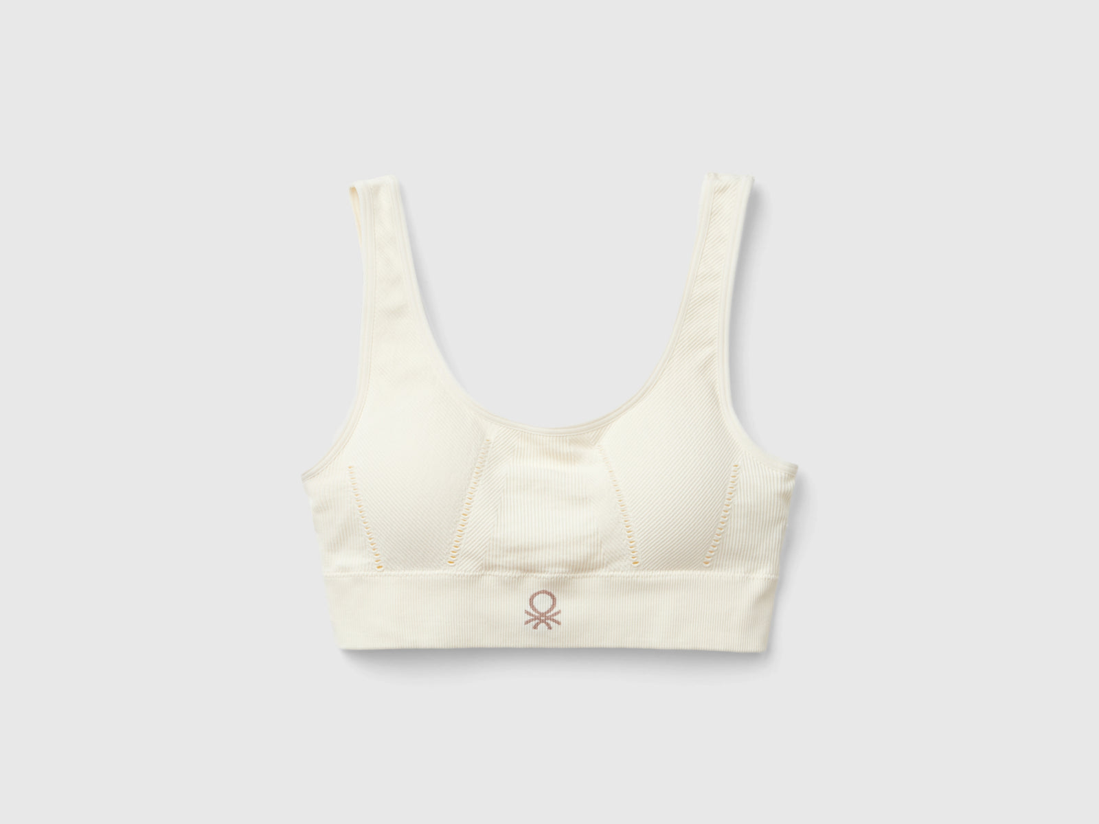Sujetador de mezcla de nailon reciclado da donna bianco panna | Benetton Outlet