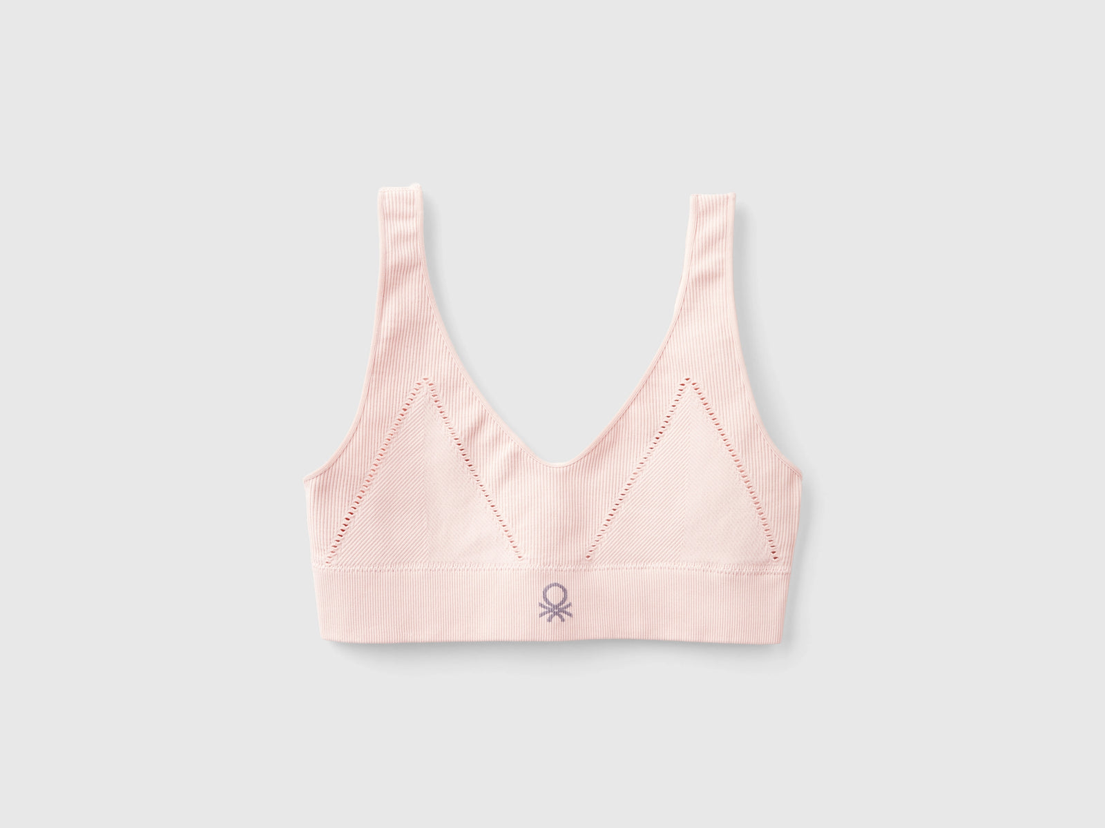 Reggiseno a triangolo in misto nylon riciclato da donna rosa tenue | Benetton Outlet