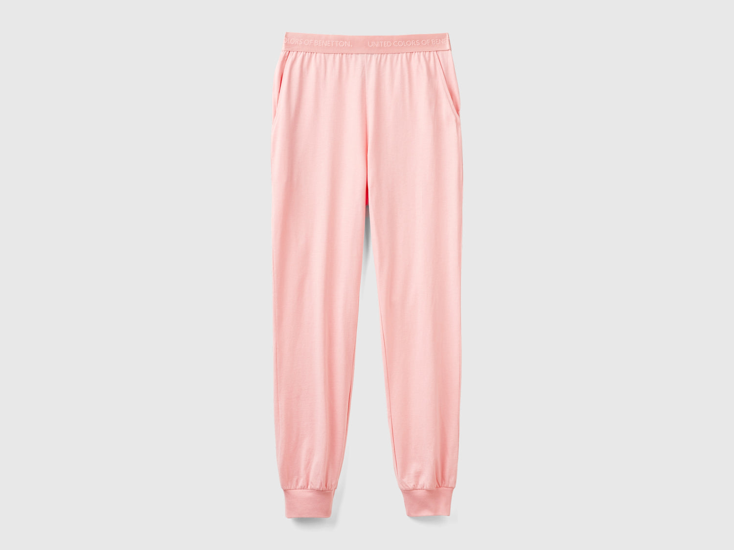 Pantaloni in puro cotone da donna rosa | Benetton Outlet