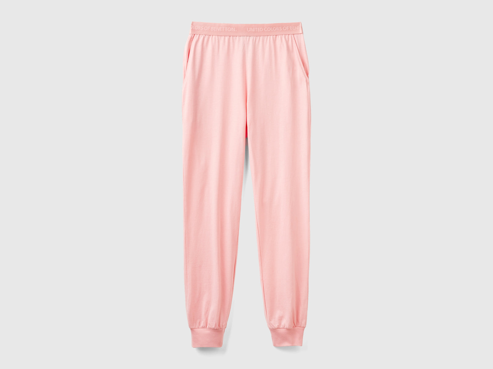 Pantaloni in puro cotone da donna rosa | Benetton Outlet