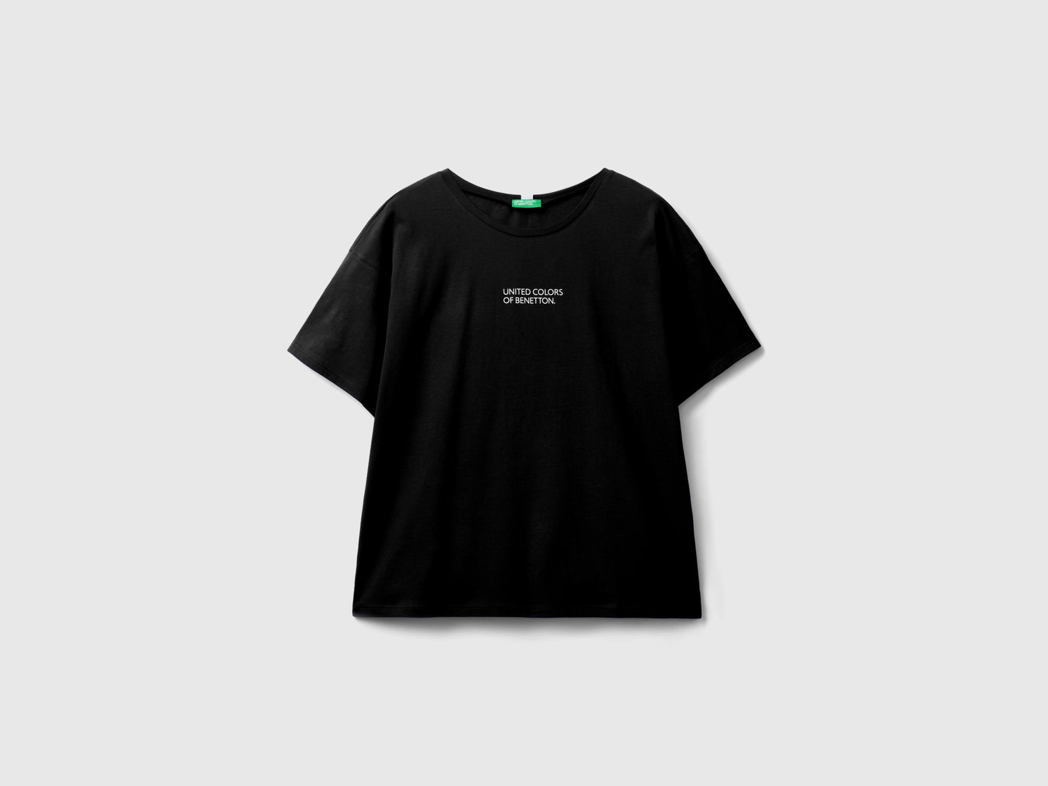 Camiseta de manga corta con logo da donna nero | Benetton Outlet
