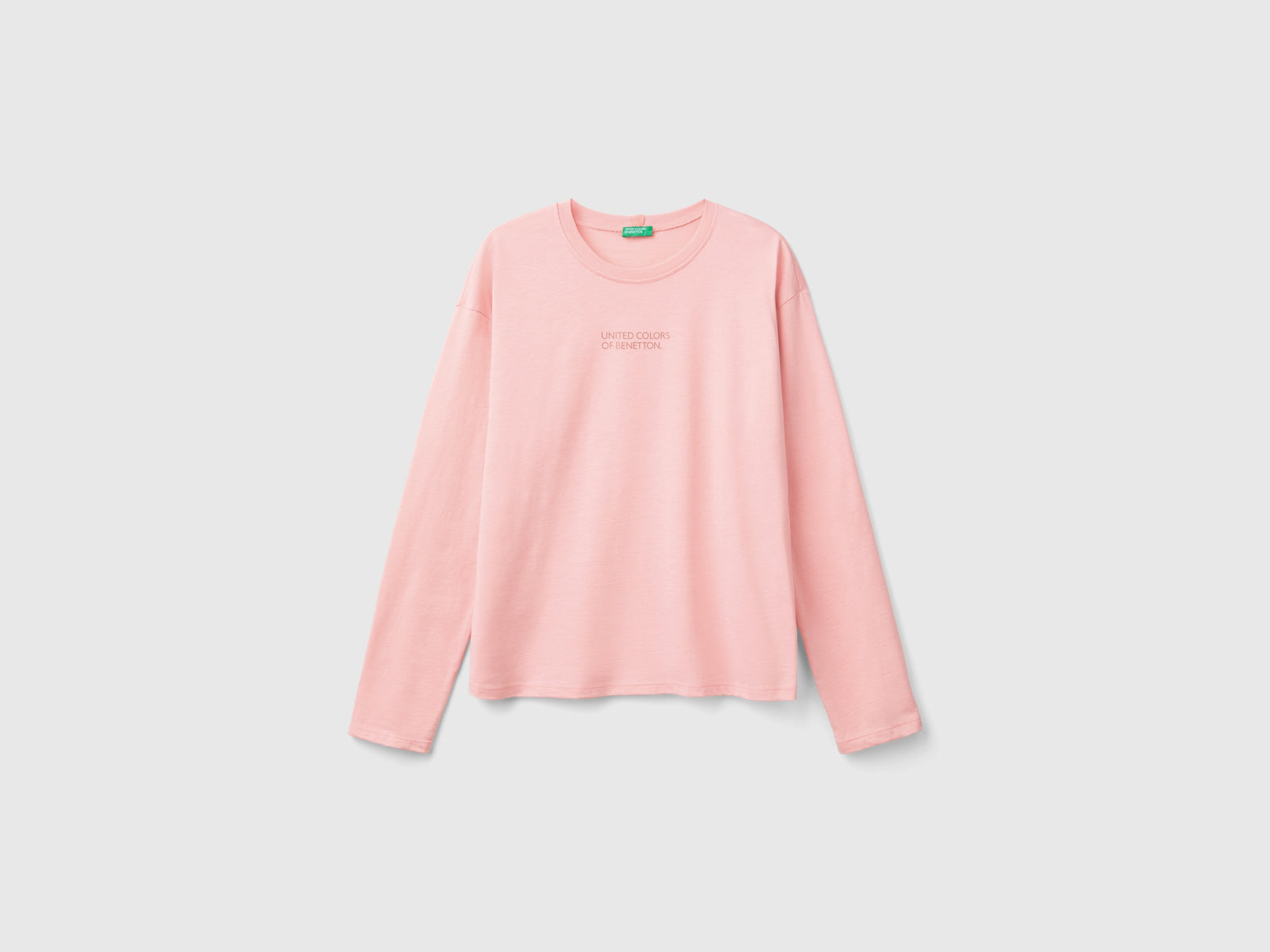 Maglietta con stampa logo da donna rosa | Benetton Outlet