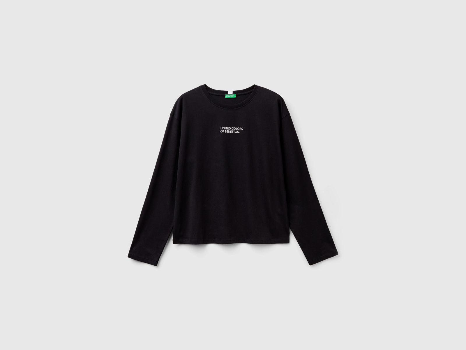 Maglietta con stampa logo da donna nero | Benetton Outlet