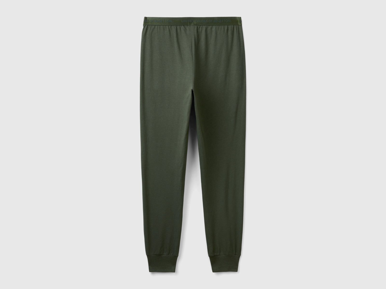 Pantalones con elástico con logo da uomo verde militare 2 | Benetton Outlet