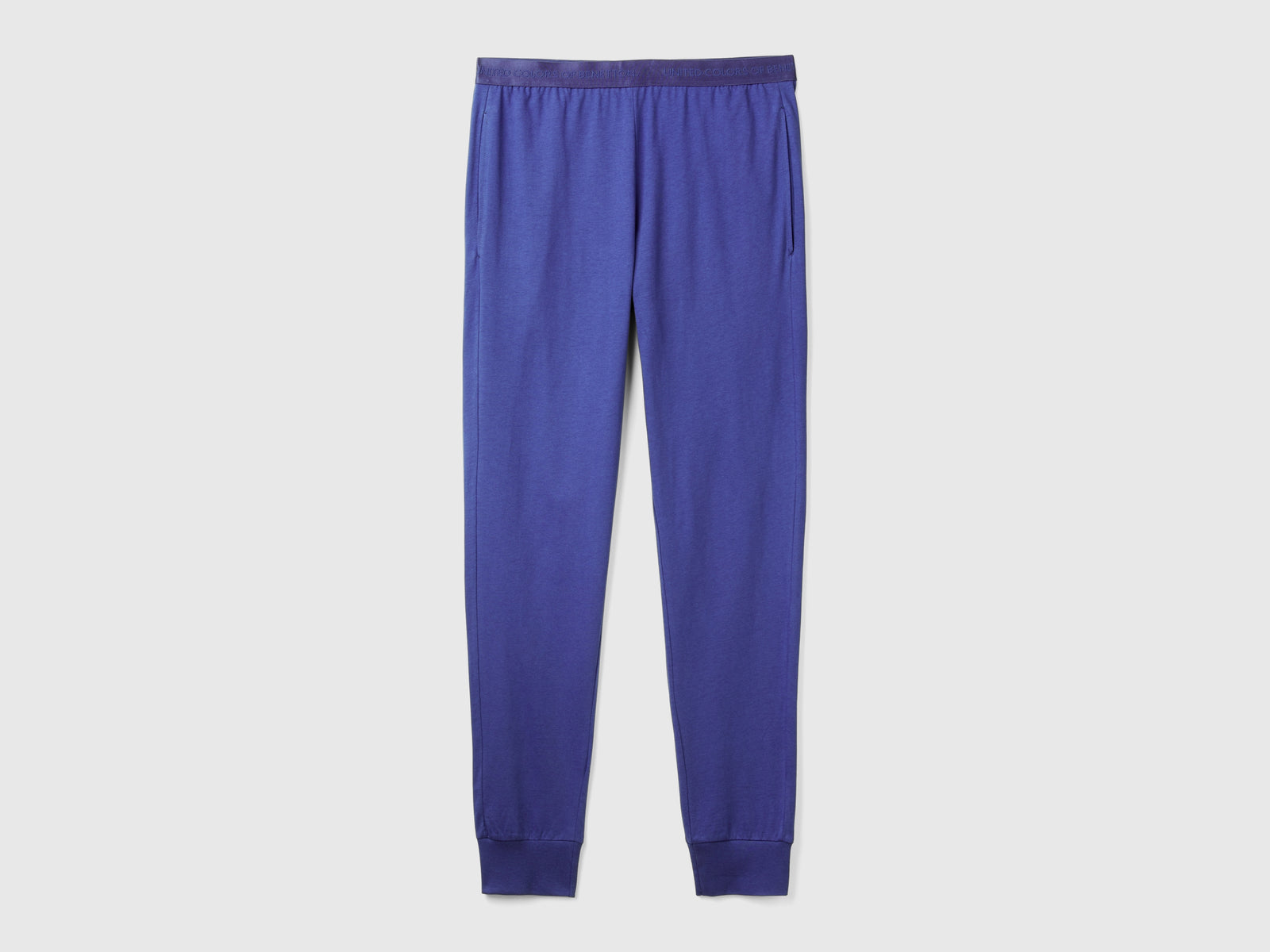 Pantaloni con elastico logato da uomo blu | Benetton Outlet